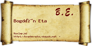 Bogdán Eta névjegykártya